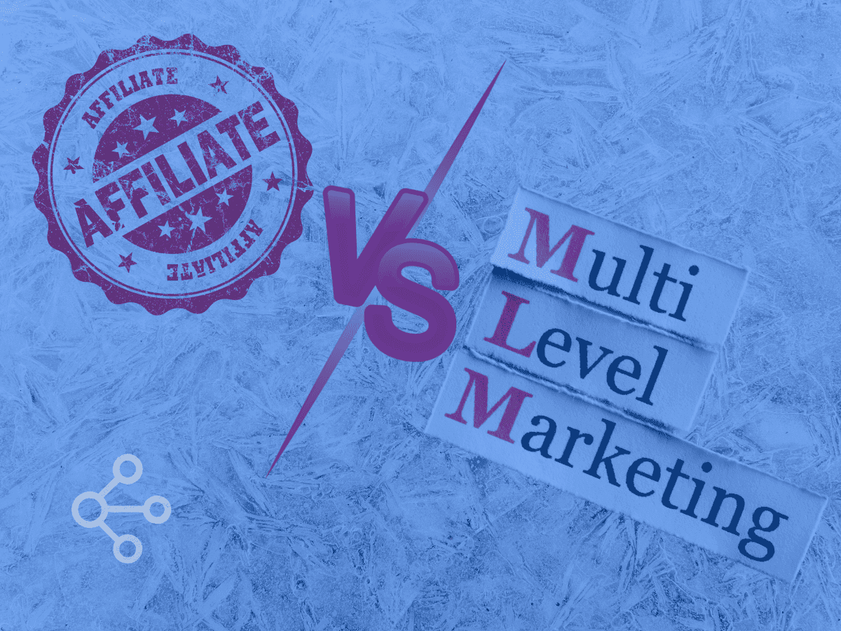 Comparison graphic of affiliate marketing vs MLM vs network marketing business models