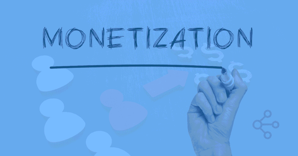 Website monetization strategies including ads, affiliate marketing, digital products and services